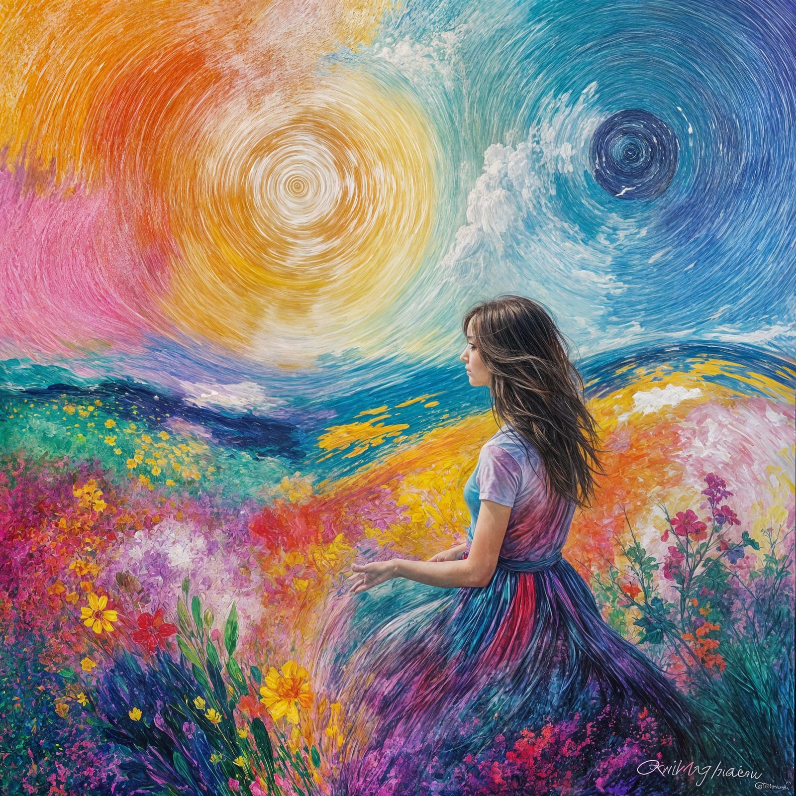 Psychedelic Dreams in Impressionistic Surreal Style