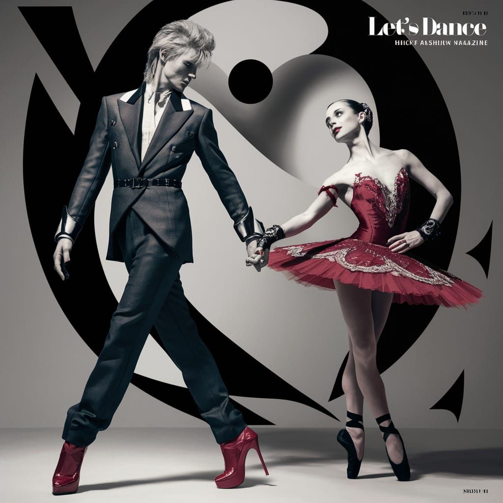 Avant-Garde Fashion Cover: David Bowie and Ballerina