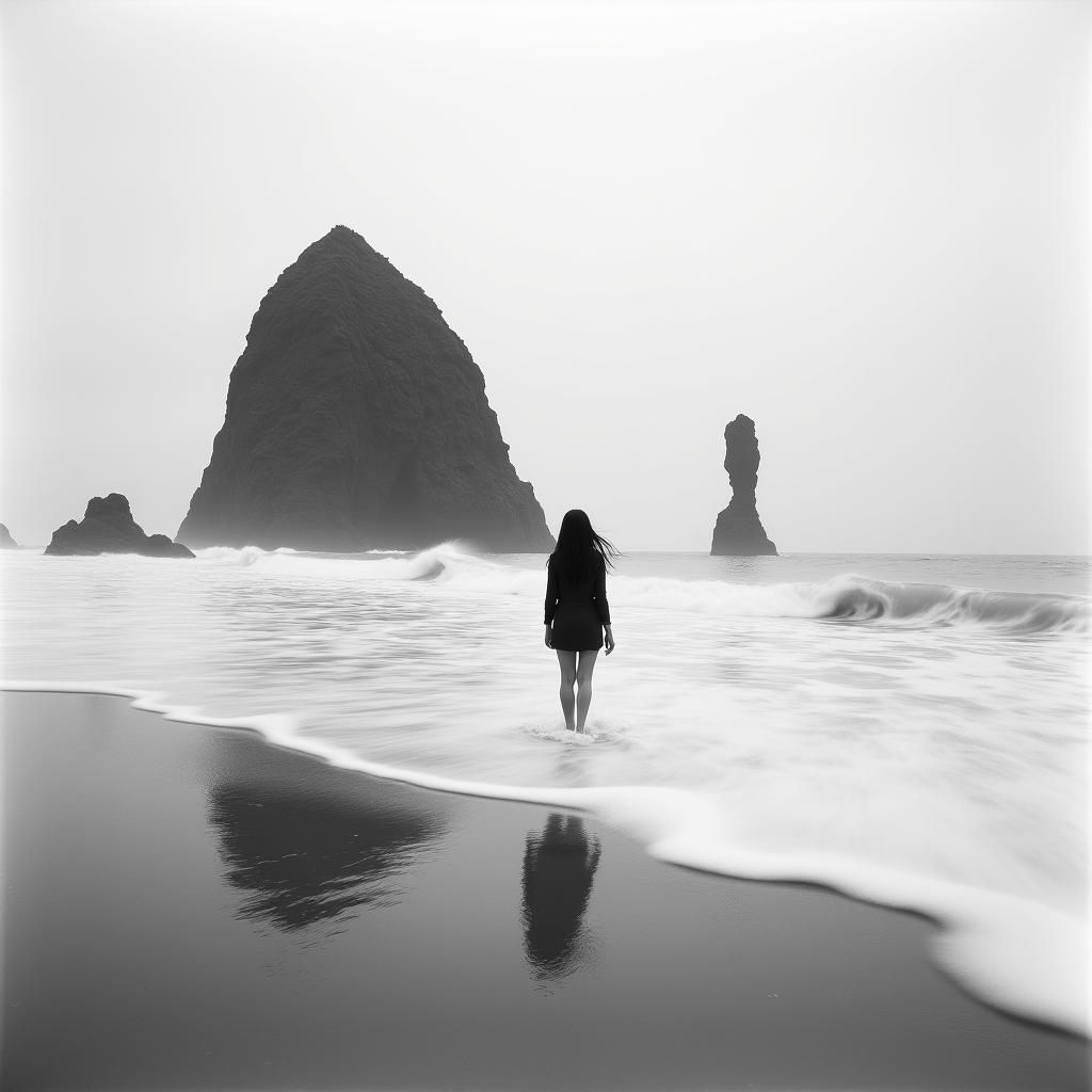 Ethereal Milky Sea: Long Exposure Black and White