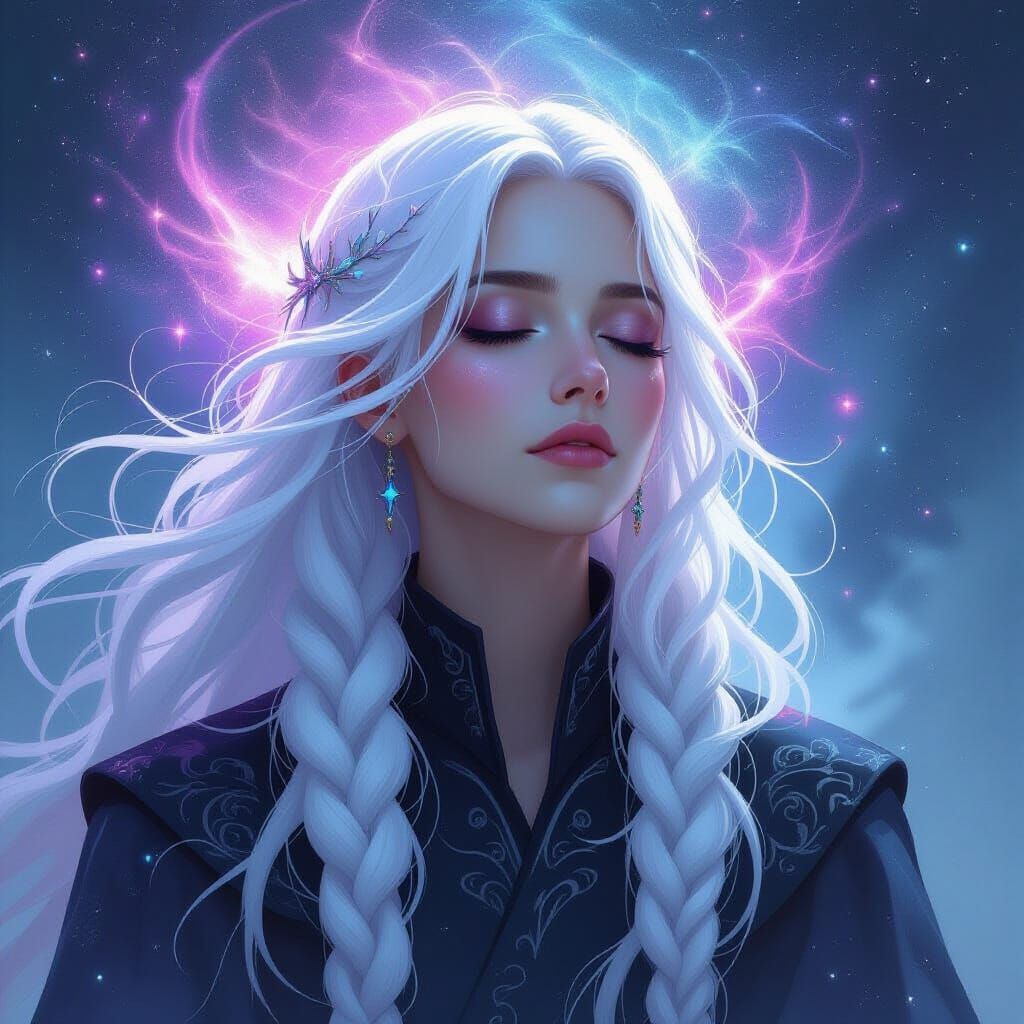 Celestial Being in Cosmic Void: Fantasy Art