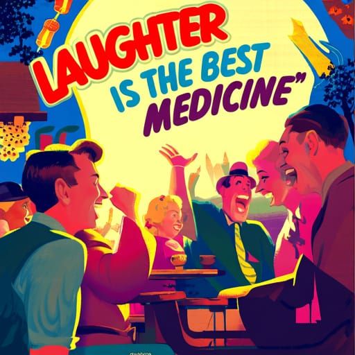 Vintage Comedy Movie Poster: Laughter Is The Best Medicine