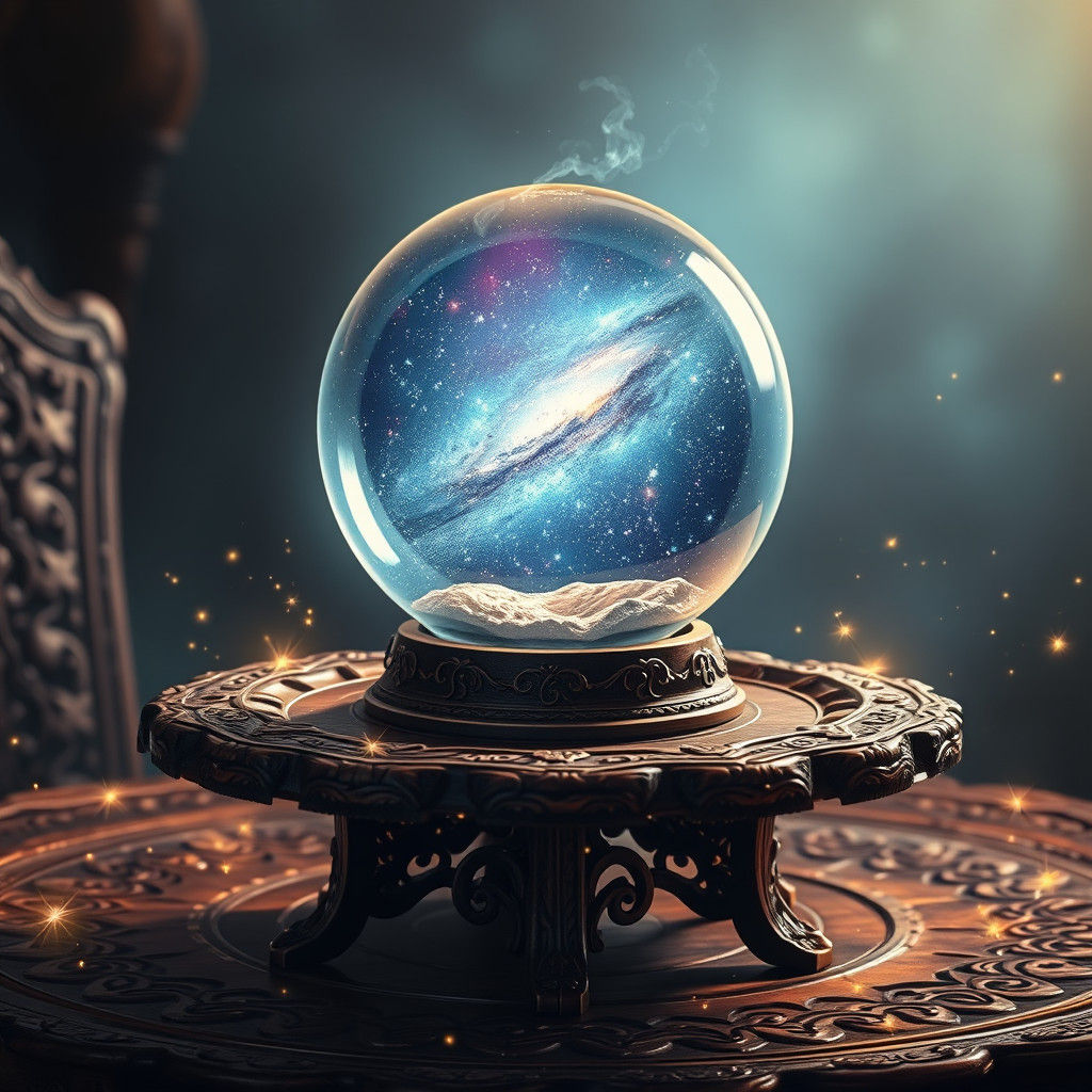 Magical Crystal Orb Displaying the Milky Way Galaxy