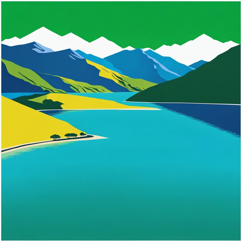 Serene New Zealand Landscape in Triadic Colors