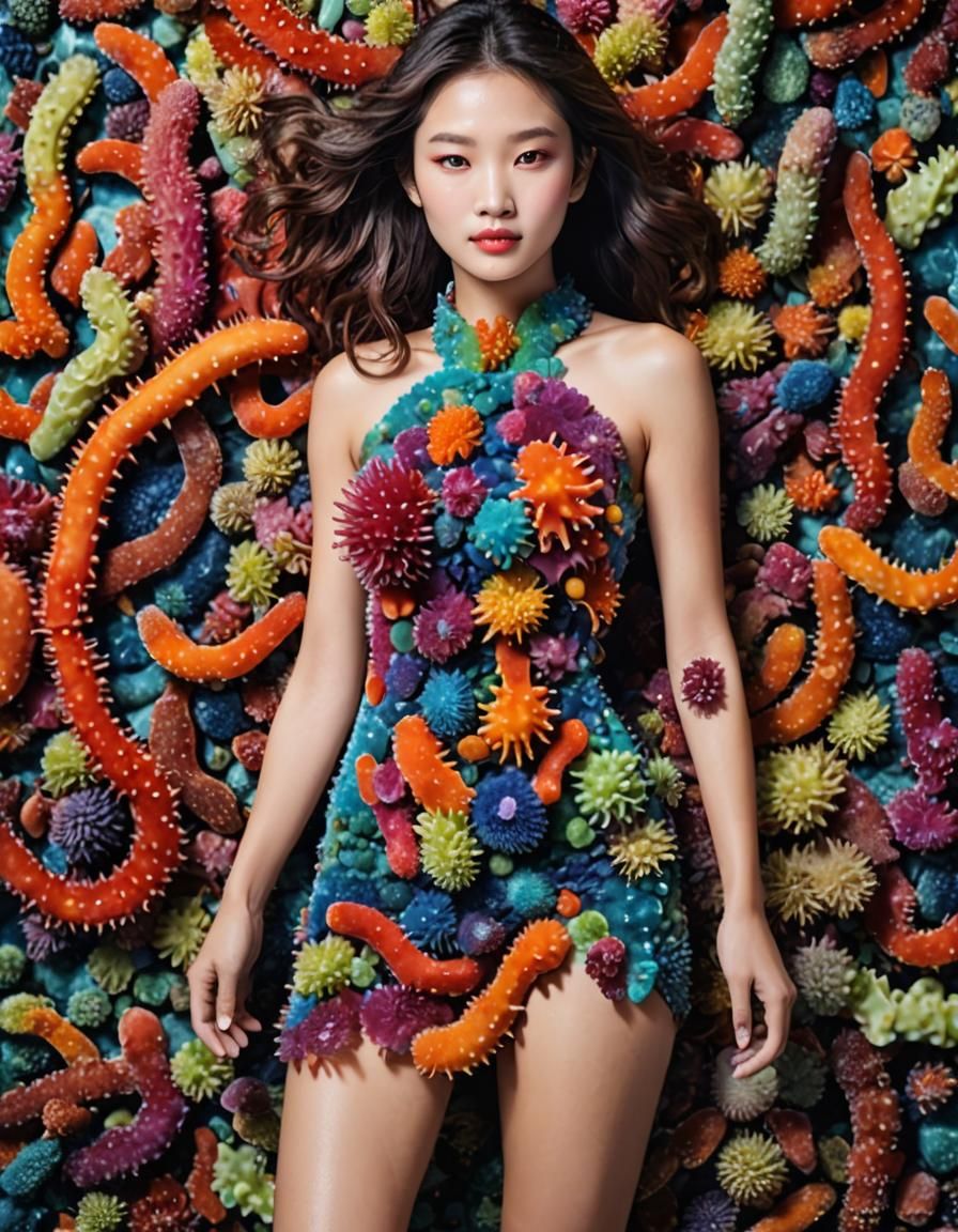 Attractive Woman Transformed into Sea Cucumber