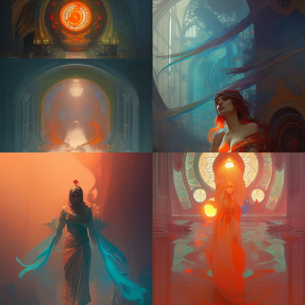 Islamic Prayer Concept Art in Dynamic Lighting