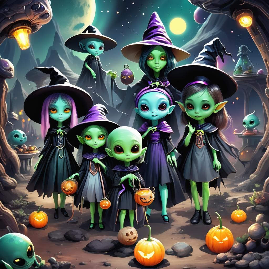 Cute Alien Witches in an Alien Colony