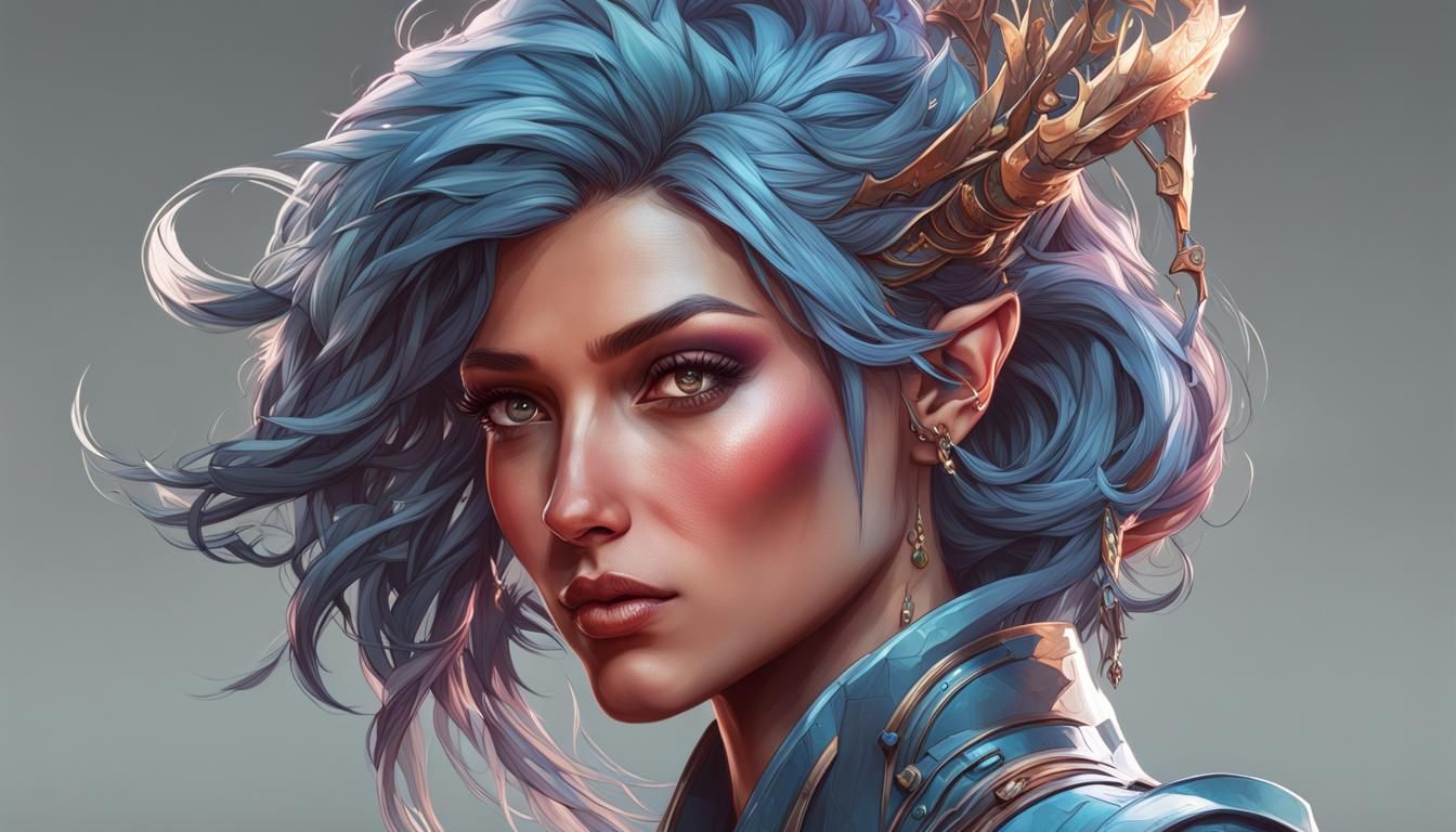 Detailed Character Portrait in Digital Art Style