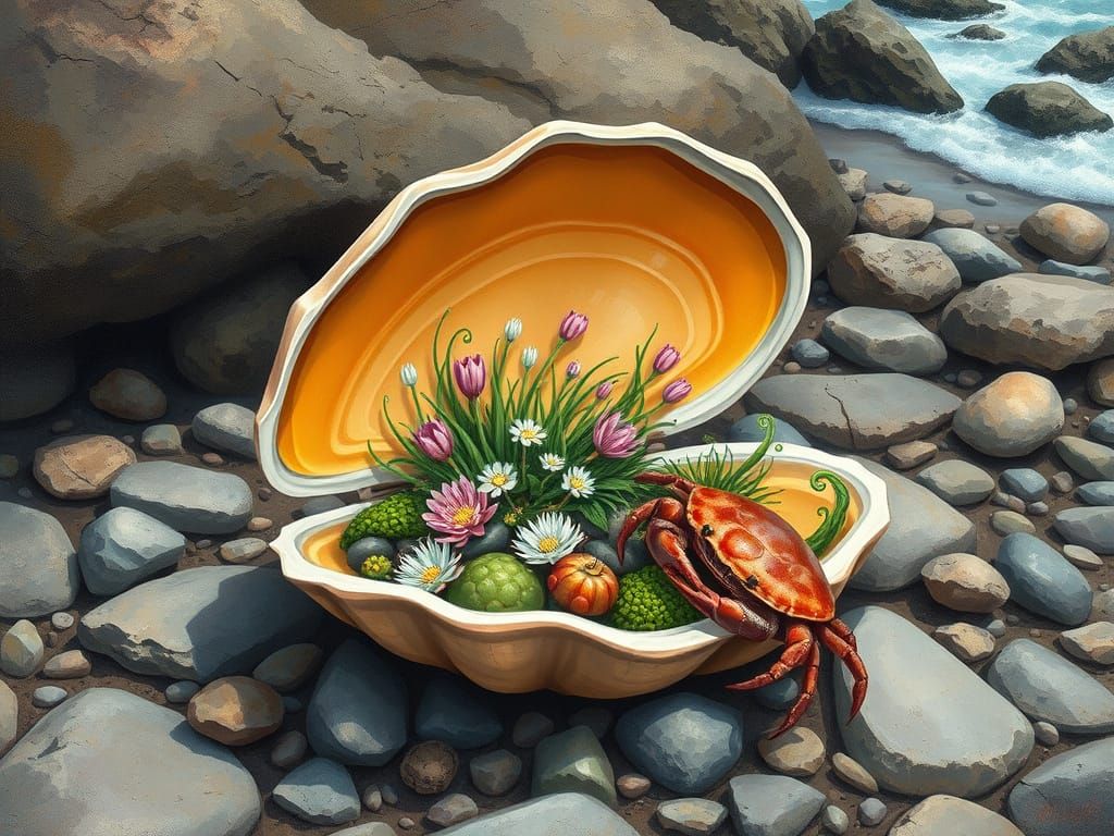 Crab Tending His Secret Garden