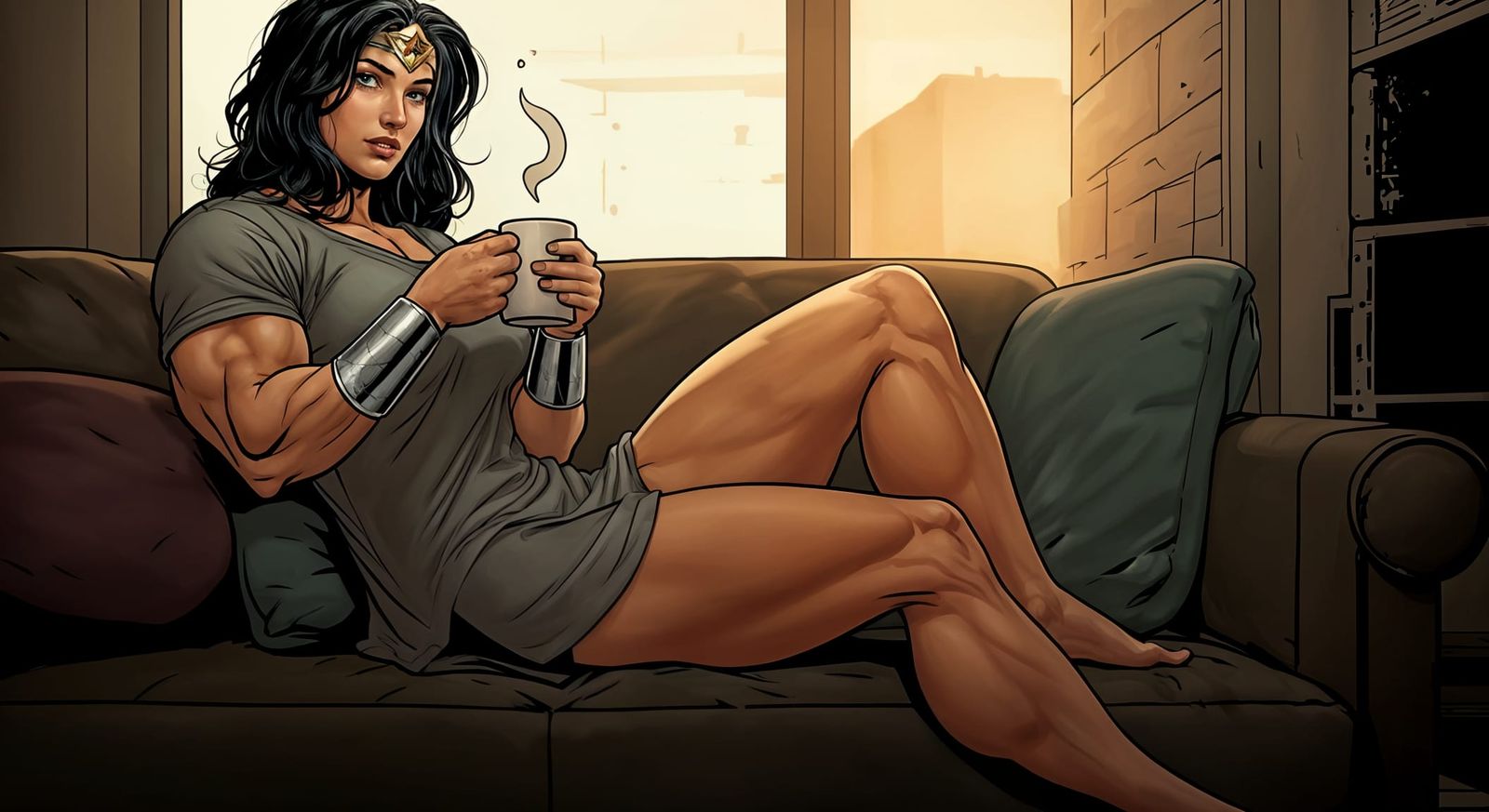 Wonder Woman's Lazy Saturday: Comic Book Art