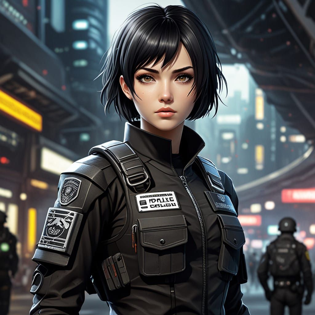 Anime scifi police officer...