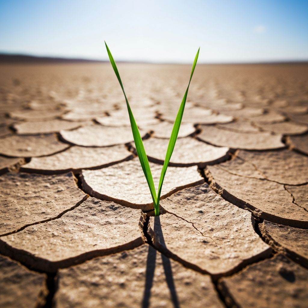 Hopeful Blade of Grass in Desert Landscape: Fine Art Photogr...