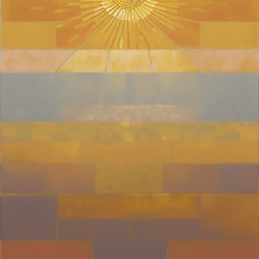 Golden Mosaic Sunburst Art