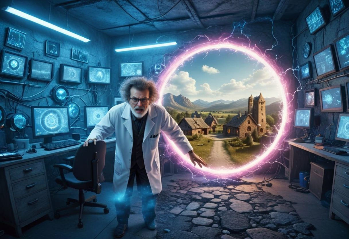 Mad Scientist's Portal to Medieval Village