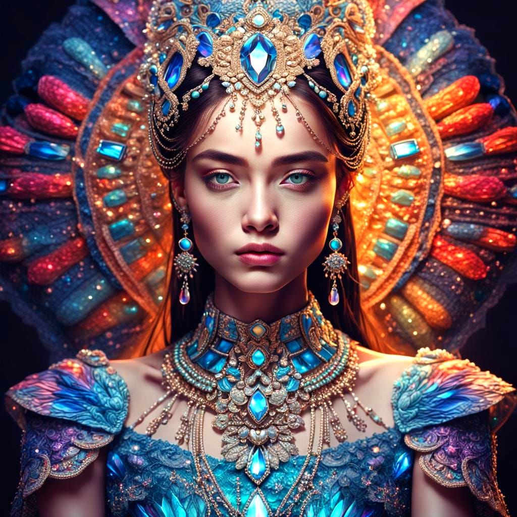 Stunning Portrait of a Beautiful Woman, Hyperdetailed Digita...