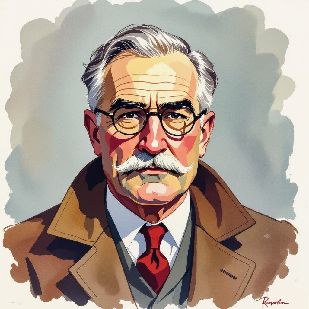 Detailed Gouache Painting Inspired by Rudyard Kipling