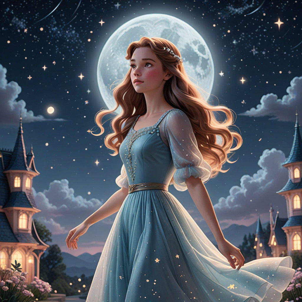 Romantic Disney-Inspired Beauty Under the Golden Moon