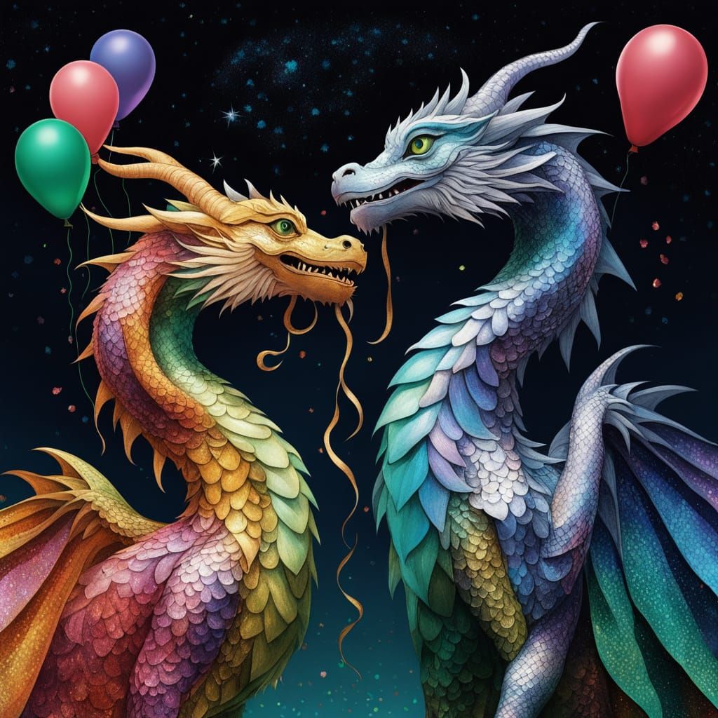 Majestic Dragons Celebrate New Year in Whimsical Style