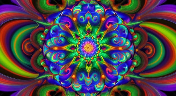 Kaleidoscopic Garden of Swirling Psychedelic Patterns
