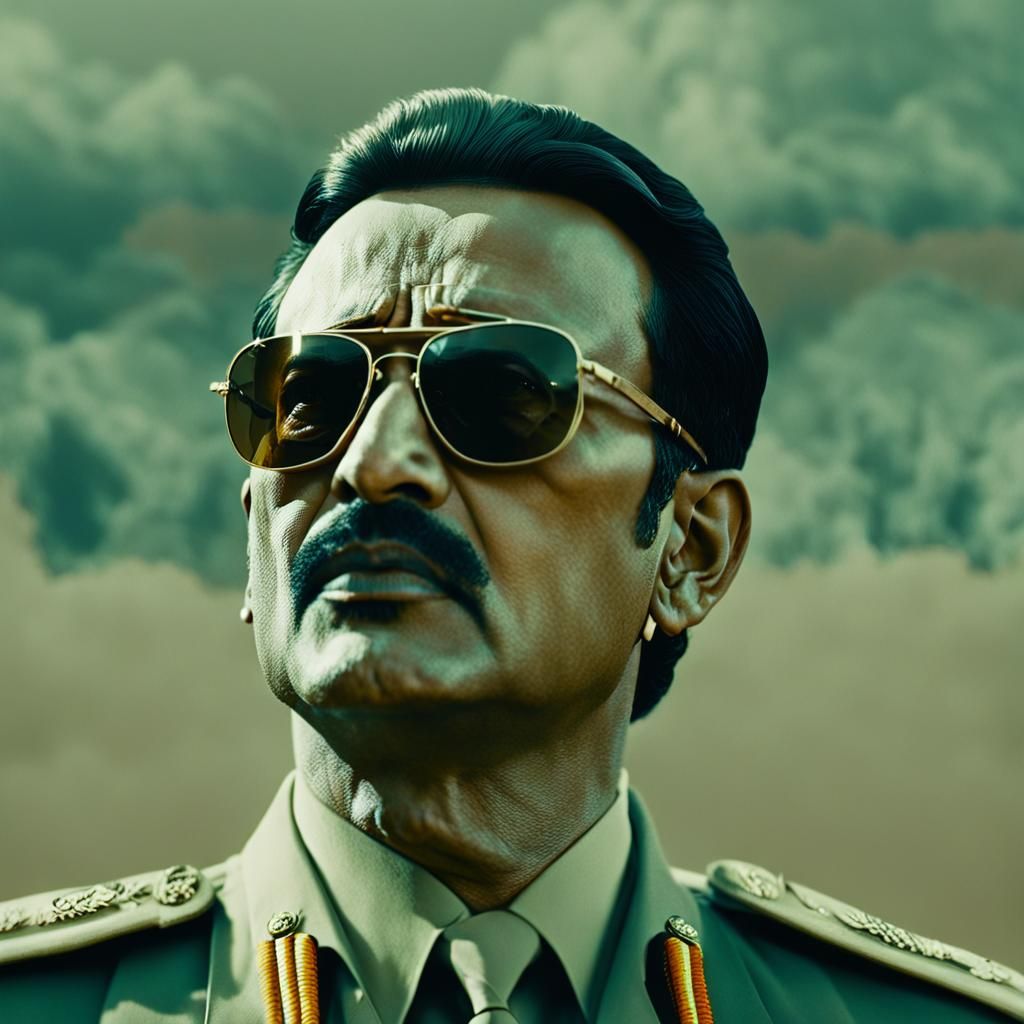Nationalist Indian Dictator in Cinematic Film Still