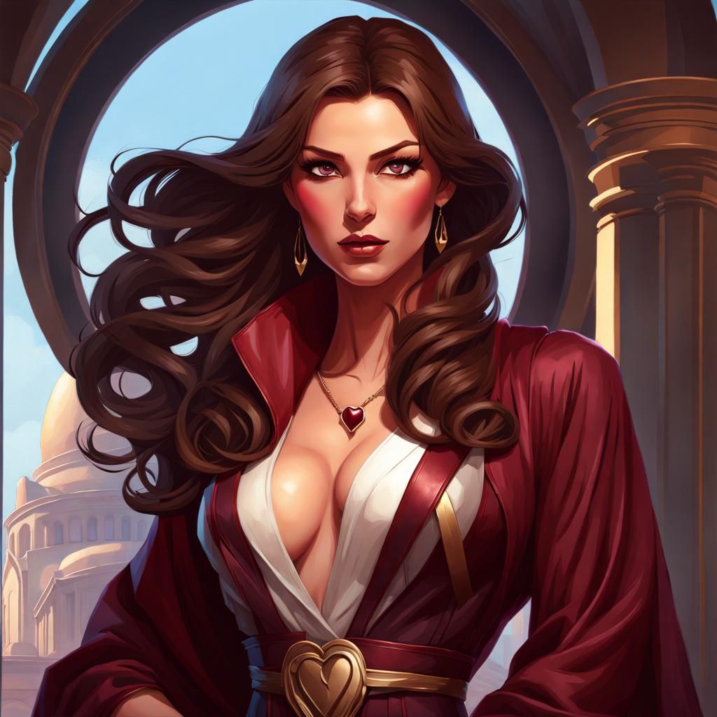 Attractive Woman Portrait in Hyperdetailed Digital Art