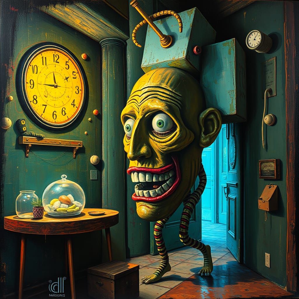 Delighted Sci-Fi Cubism Artwork in Hypermodern Style