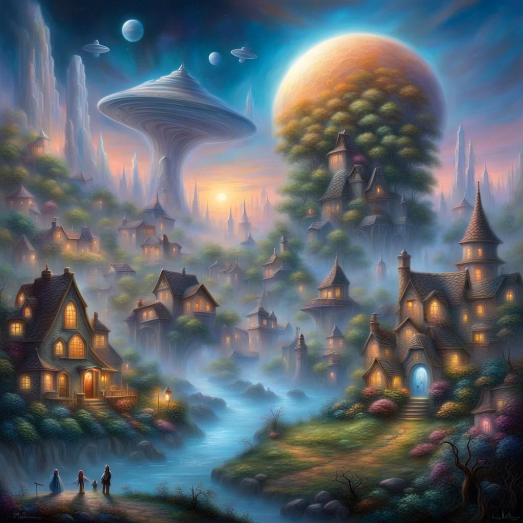 Ethereal Alien Village on Distant World