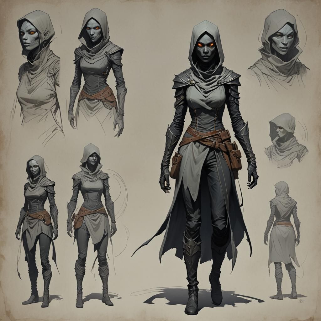 Shadowmancer Adept Concept Art: Hyperrealistic Woman