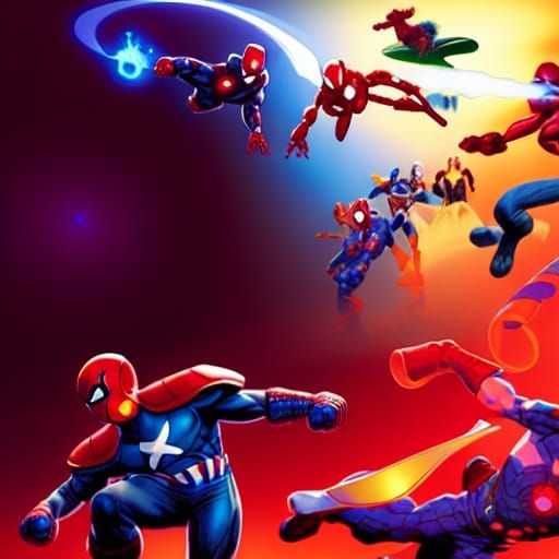 Marvel vs Capcom Epic Battle: Digital Illustration