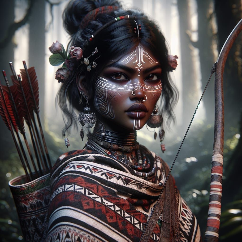 Banka-Mundi: Khond Goddess of the Hunt in Digital Matte Pain...