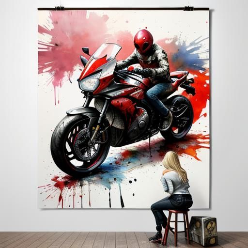 Strawberry on Wheels in Speed Painting Style