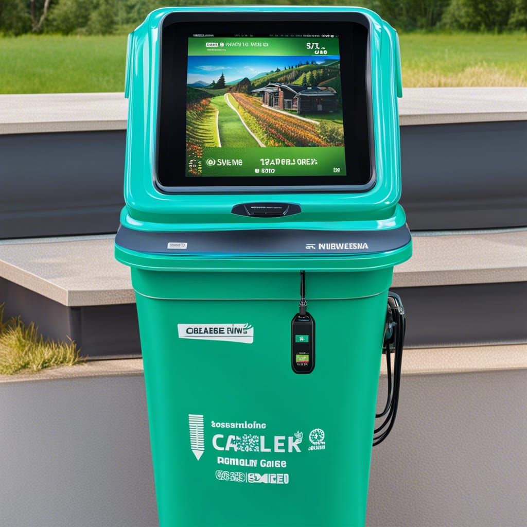 Futuristic Mechanical Garbage Can Digital Illustration