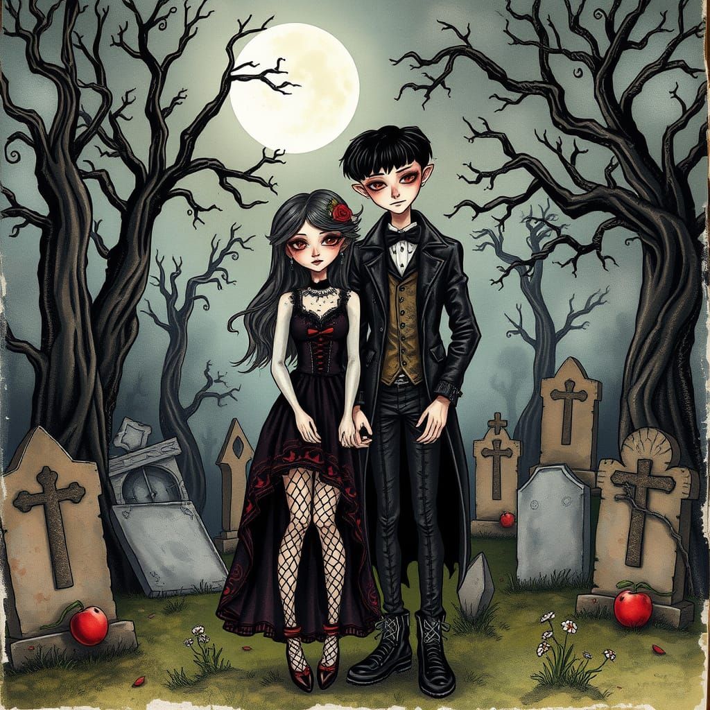 Whimsical Gothic Romance in Victorian Style