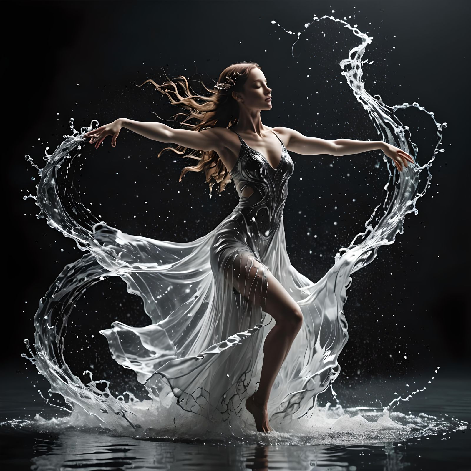 Ethereal Water Dancer of Light Particles