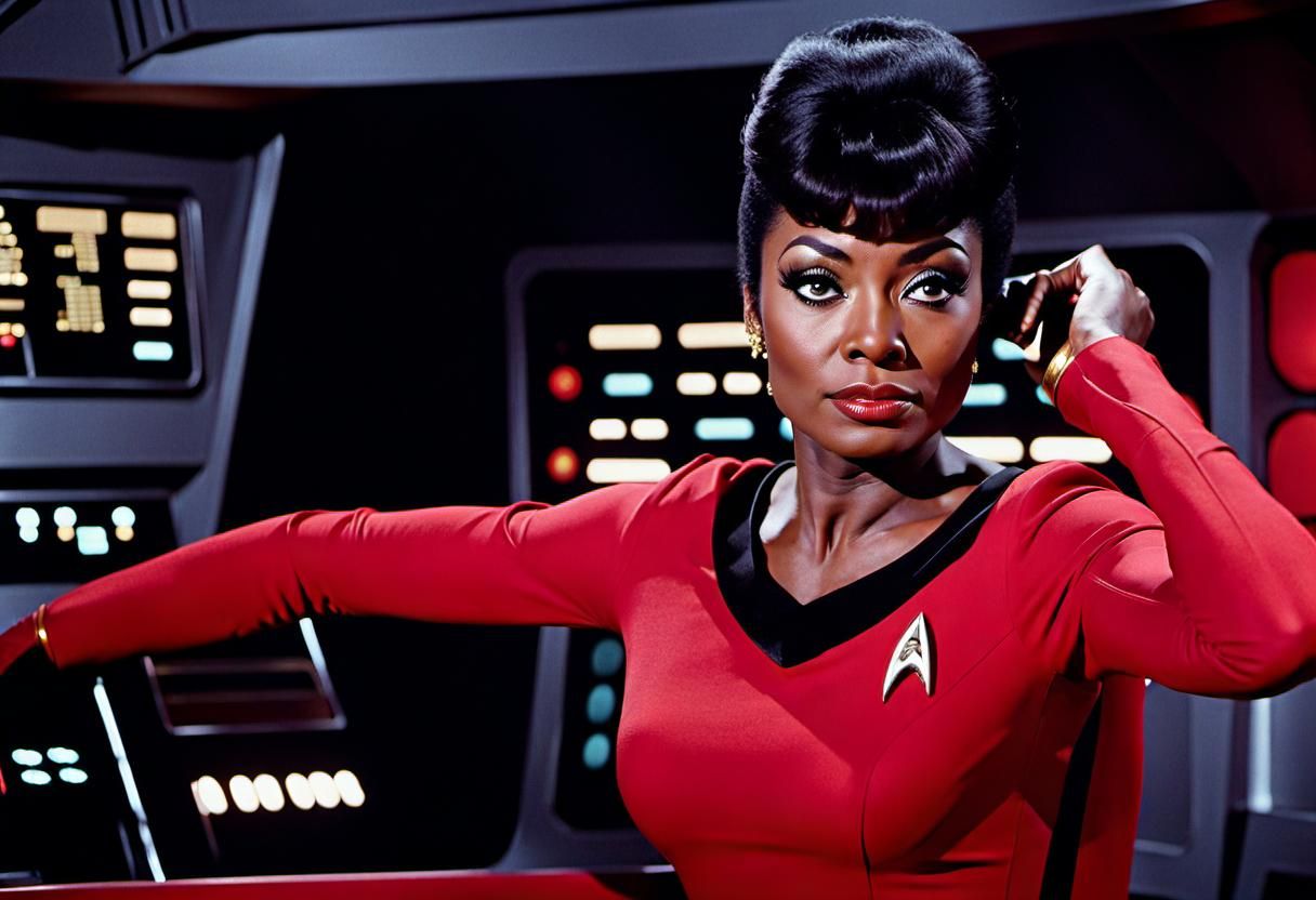 Nyota Uhura Portrait in 1960s TV Style