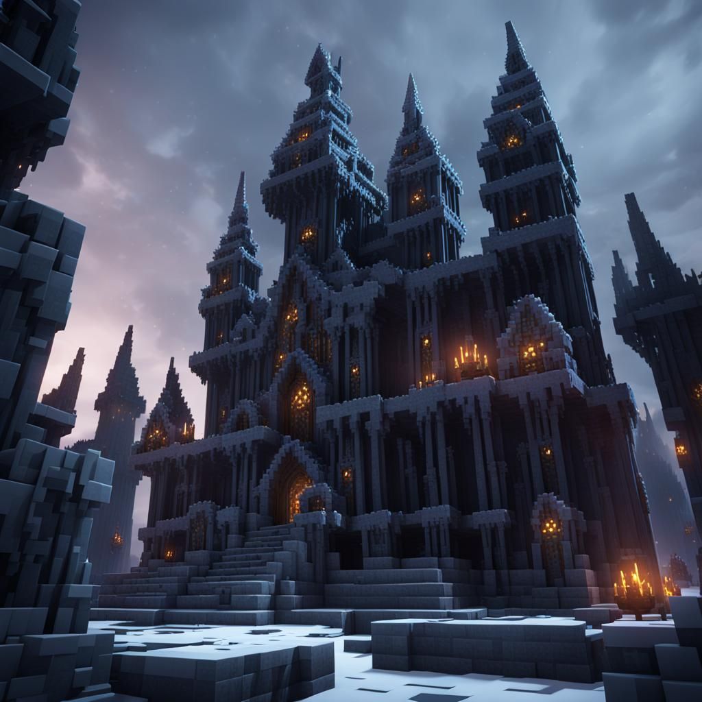Minecraft Black Ice Castle: Demonic Warlock Fortress
