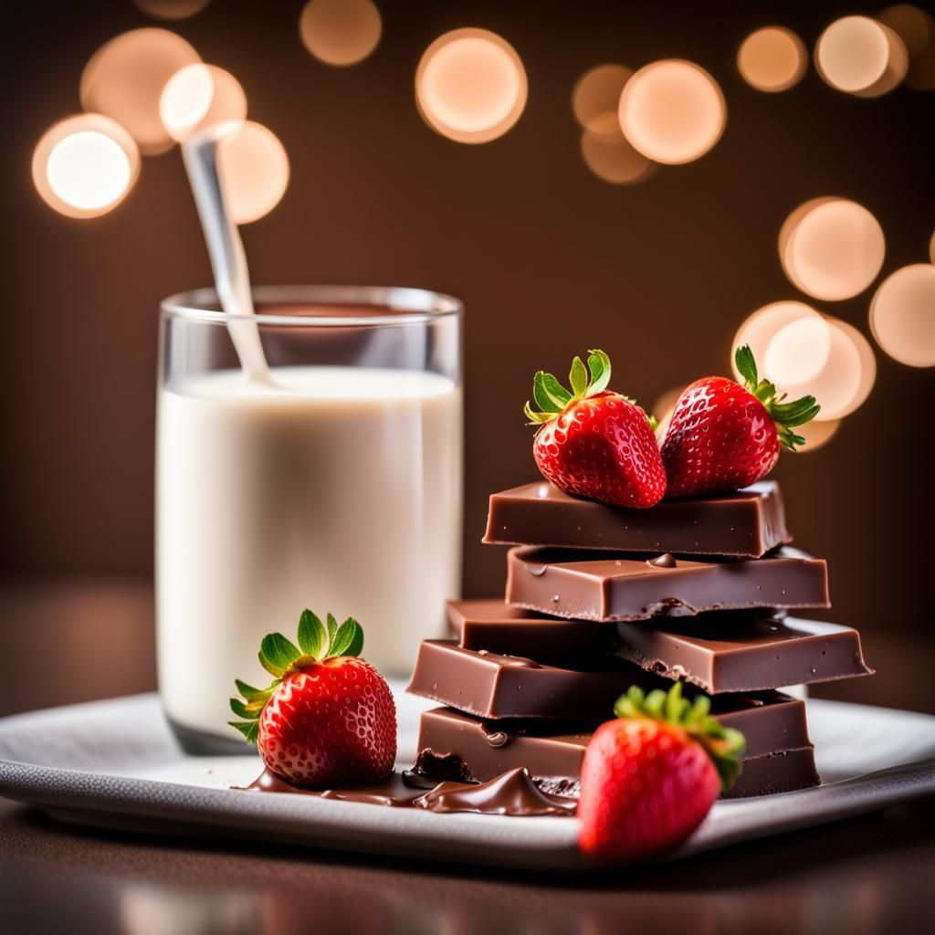 Chocolate and Strawberry Dessert Still Life