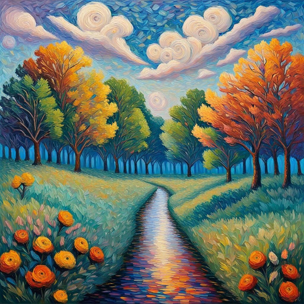 Expressionist Oil Painting with Impasto Textures