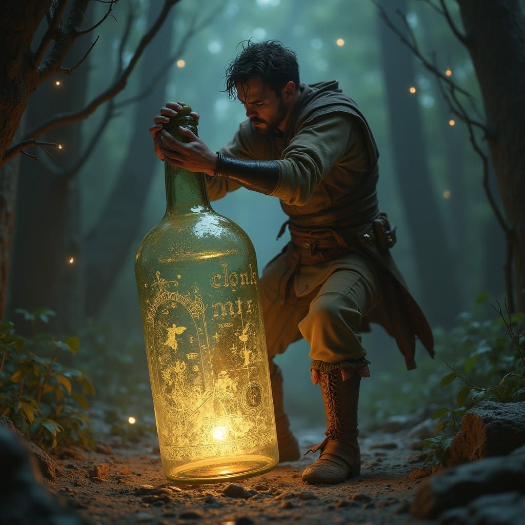 Desperate Man Struggles to Escape Ancient, Mystical Bottle i...
