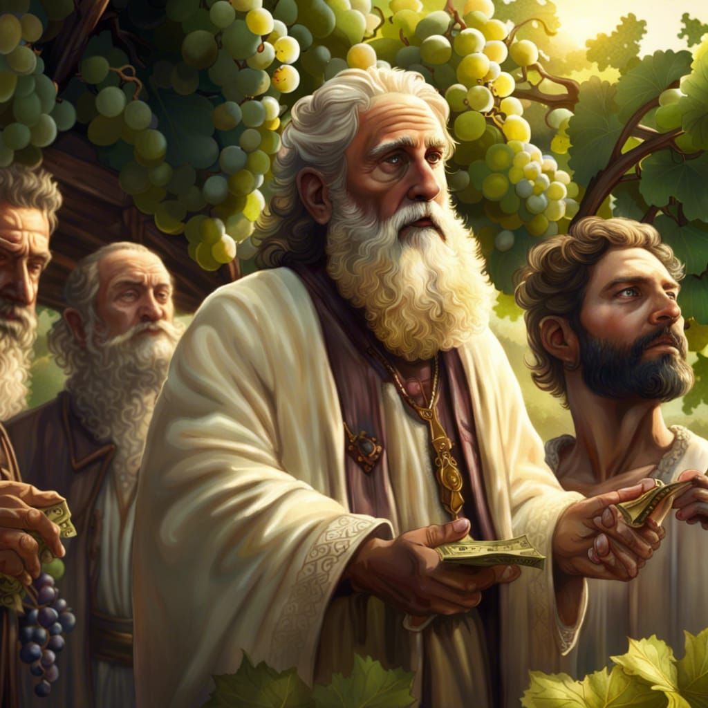 God Gives Money in Vineyard: Digital Matte Painting