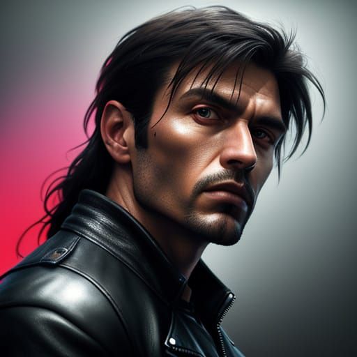 Person in Leather Jacket as Airbrush Art