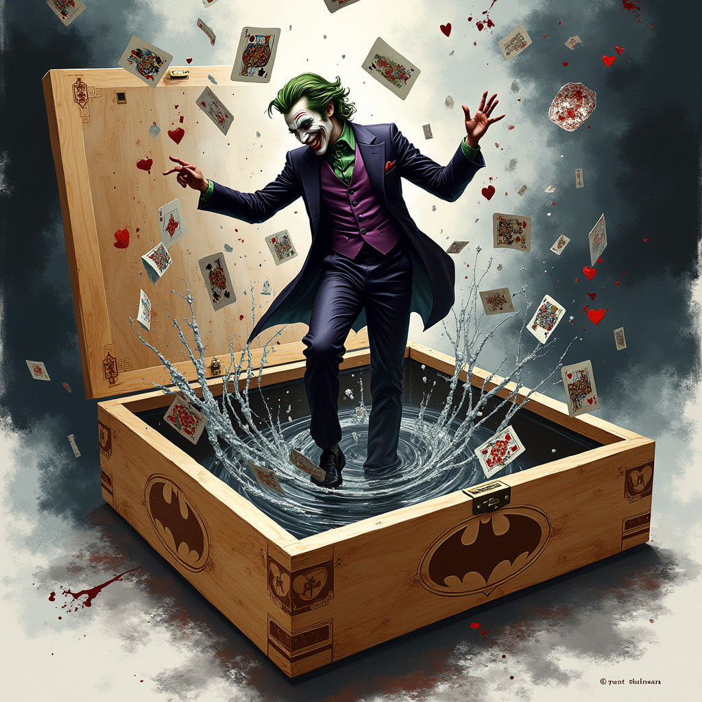 Joker's Dance in Japanese Maple Box Diorama