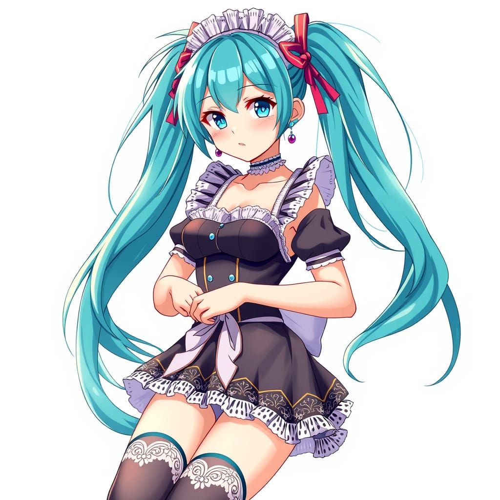 Vibrant Japanese Pop Art Pin-up of Hatsune Miku