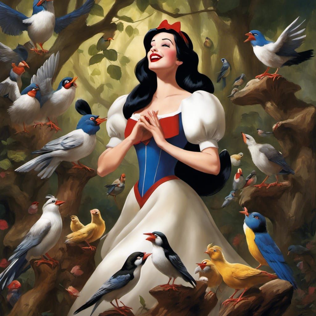 Snow White Musical Cover Art Illustration