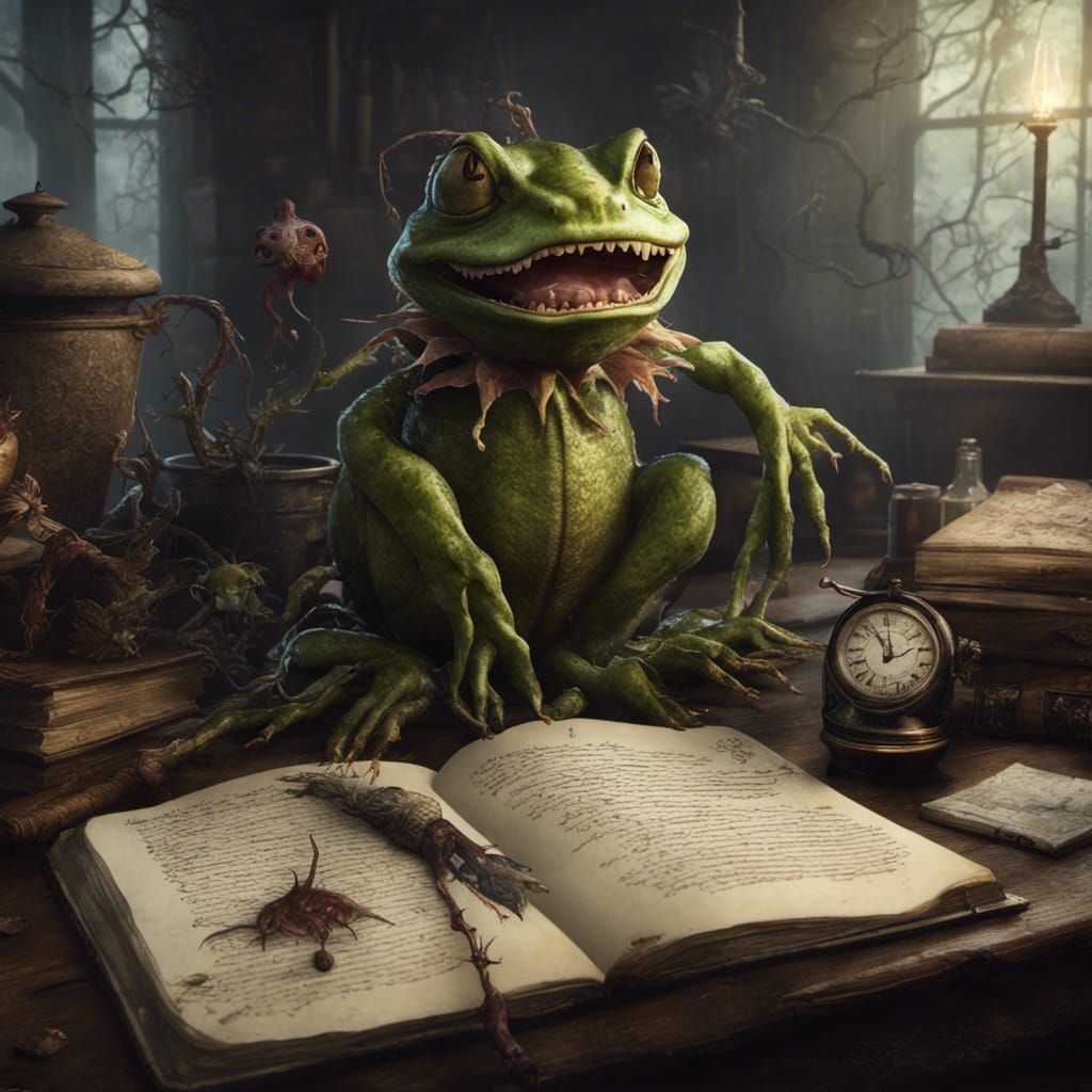 Witch's Journal Page with Mandrake, Fantasy Art