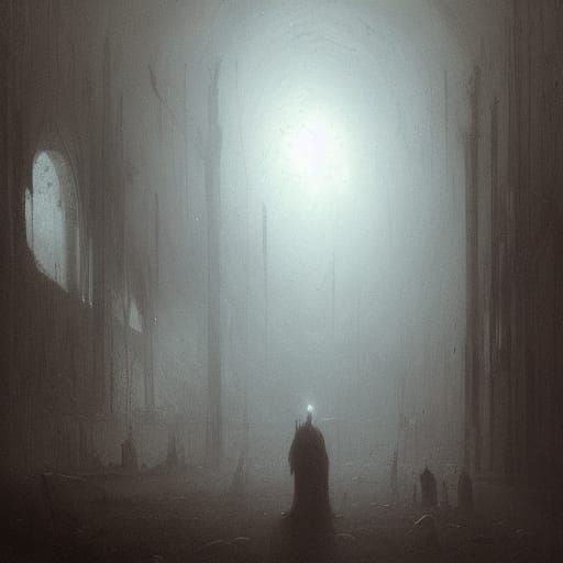Evocative Image of Emptiness in Gothic Horror Style