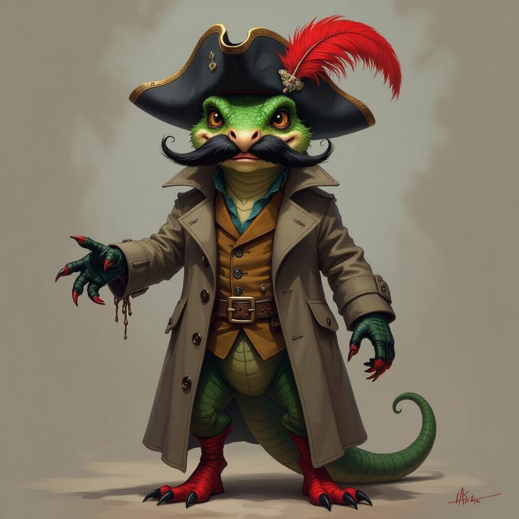 Towering Kobold Pirate Character as Digital Art
