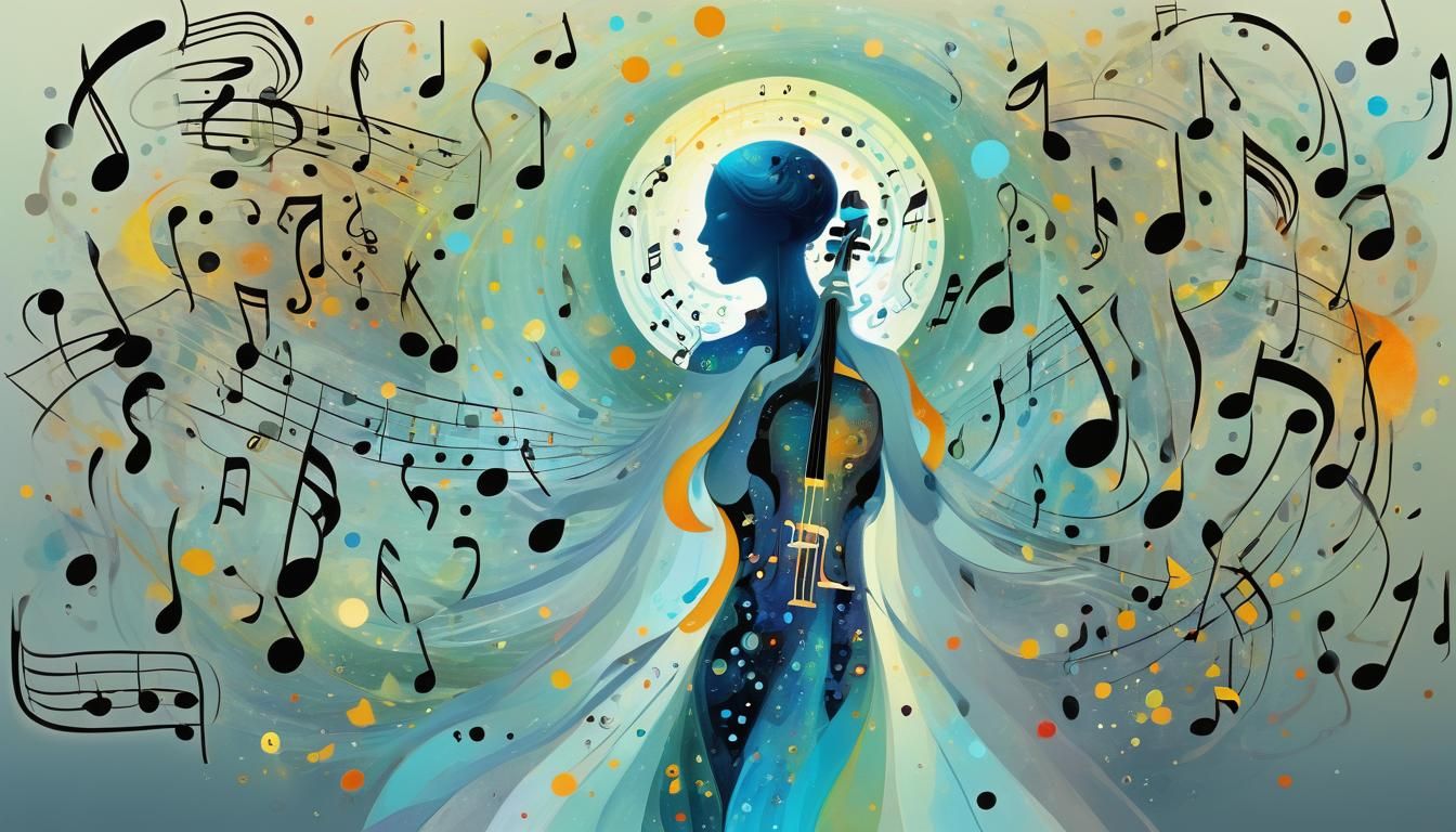 Bioluminescent Cosmic Orchestra in Klimt Style