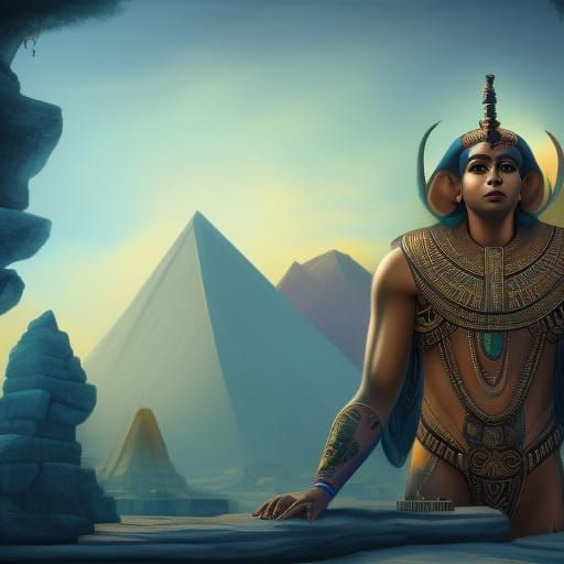 Gay Sphinx Horus in Detailed Matte Painting