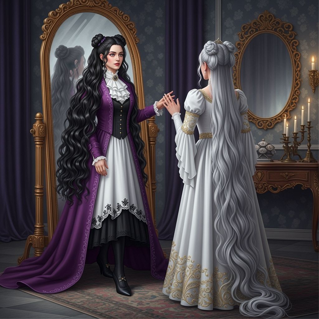 The image is of a woman in the midst of emerging from a full...