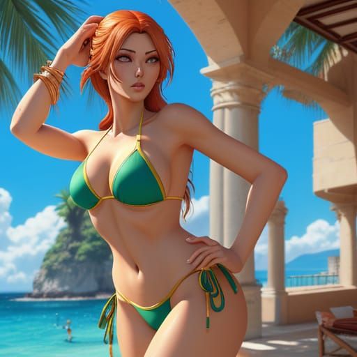 Montecarlo Bikini Woman in Grecian Setting